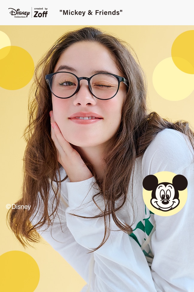 Zoff Disney Collection Mickey & Friends／ミッキーマウスたちのとってもかわいいフェイス柄を詰め込んだメガネが登場